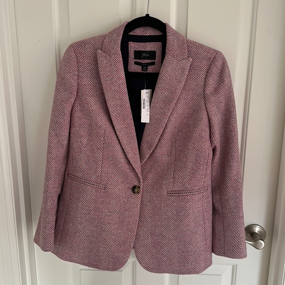 Parke blazer in purple herringbone English wool